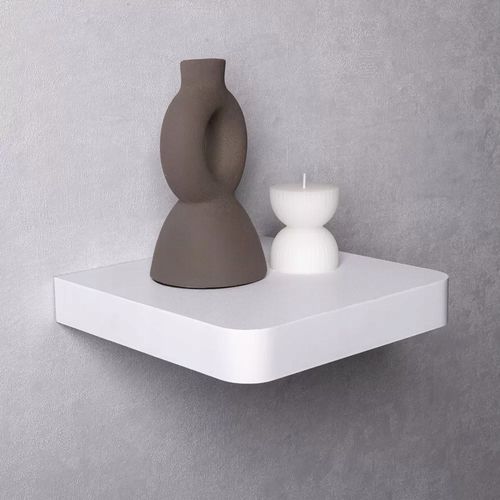 Półka ścienna samowisząca 23cm zaokrąglona - Taso - Biały na Arena.pl