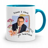 Kubek Błękitny Politycy Premier Mateusz Morawiecki Z Nadrukiem Ze Zdjęciem