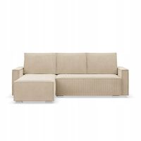 KANAPA NAROŻNIK NOTO BEŻOWY Rogówka Funkcja Spania POSO SZTRUKS