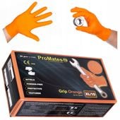 PROMATES 3 X GRIP ORANGE RĘKAWICE RĘKAWICZKI NITRYLOWE ROZMIAR M 8 - 50 SZT