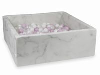 Suchy basen 110x110x40 marmur z piłeczkami 600szt (różowe jasne perłowe, białe, przezroczyste, perłowe)
