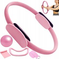ZESTAW PILATES 5 CZĘŚCI RÓŻOWY Z PIŁKĄ DO ĆWICZEŃ I MODELOWANIA CIAŁA