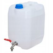 POJEMNIK NA WODĘ Z KRANEM 20L BAŃKA KANISTER Z ATESTEM HDPE DO WODY