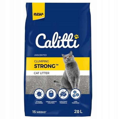 CALITTI STRONG żwirek bentonitowy kota do kuwety 20l Unscented Bezzapachowy na Arena.pl