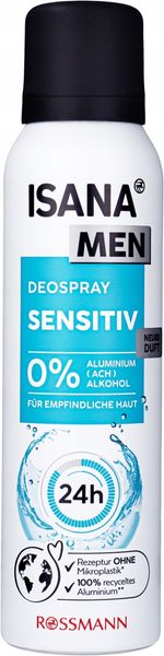 ISANA MEN SENSITIVE DEZODORANT W SPRAYU 24H 150 ML zdjęcie 1