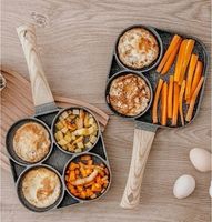 Patelnia do jajek i placków Rossner 4 OTWORY 18 cm granitowa