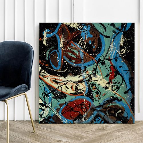 Obraz na płótnie abstrakcja Pollock 100x100 cm na Arena.pl