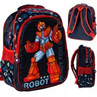 PLECAK SZKOLNY 20L przedszkolny robot transformers CZARNY DO SZKOŁY 3D