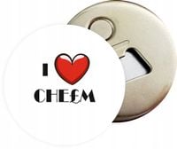 Otwieracz DO PIWA z magnesem pamiątka I LOVE CHEŁM różne miasta