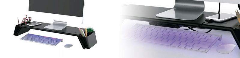 Podstawka pod monitor ekran nadstawka z indukcją UV SPP-104B czarna zdjęcie 8
