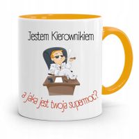 Kubek Żółty Dla Kierownika Jestem Kierownikiem Z Nadrukiem Ze Zdjęciem