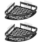 Narożne półki łazienkowe czarne 2 szt metal pod prysznic