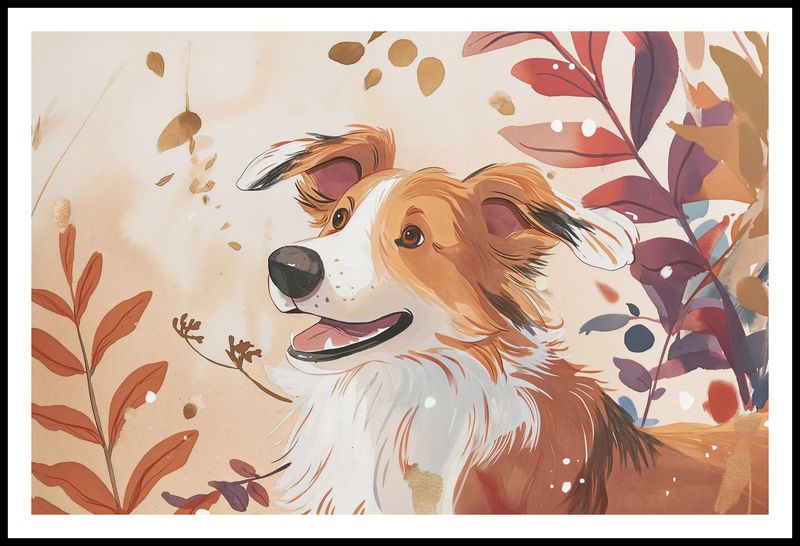 Plakat 91,5x60cm Collie Jesienną Porą zdjęcie 3
