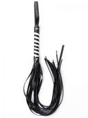 black white long stripe flogger