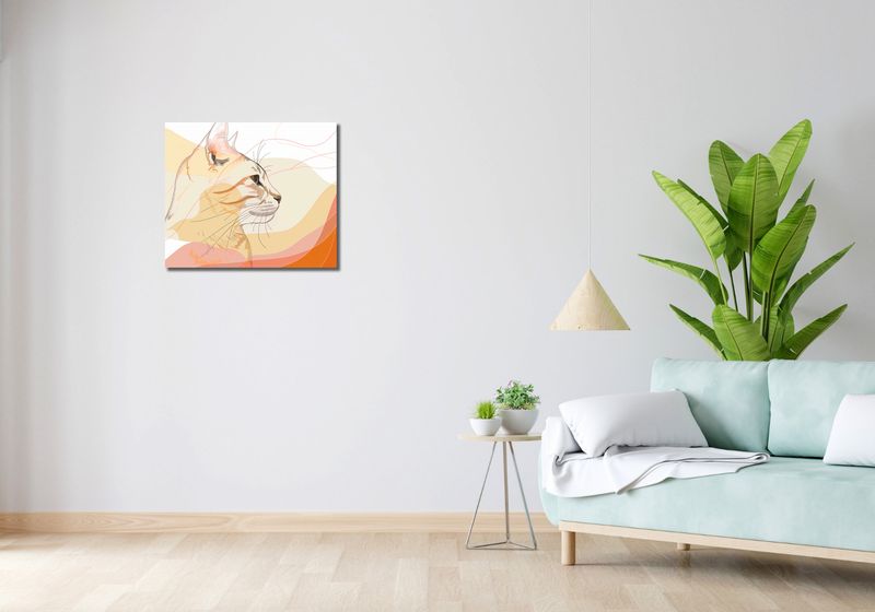 Obraz 60x50cm Delikatny Profil Kota zdjęcie 2