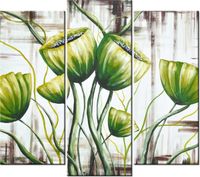 90 80CM OBRAZ T3 ELEM ZIELONE MAKI DRUK ŚCIENNY