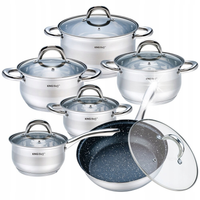 Garnki stalowe KINGHOFF Silver 12 ele. KH-1098