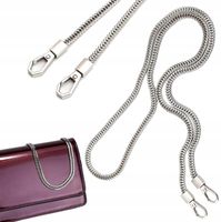 Pasek Torebki Torby Łańcuch Długi Srebrny Pancerka