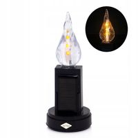 Wkład Solarny do Zniczy LED 16cm Czarny- Imitacja Żywego Płomienia 24/7