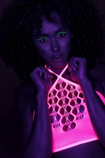 Two Piece With Crop Top And Stockings - Pink - Xs/Xl zdjęcie 9