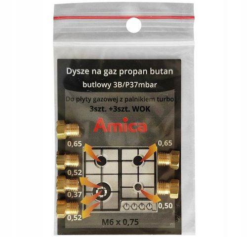 Dysze kuchenki Amica propan-butan +turbo(WOK)-3szt na Arena.pl