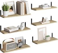 Zestaw Drewnianych Półek Ściennych 6 sztuk 40 x 15 cm