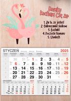 KALENDARZ 2025 jednodzielny DREWNIANY prezent dla chłopaka z twoim tekstem