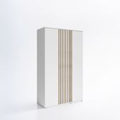HIT Szafa Otwierana z Lamelami Trzydrzwiowa 120cm x 200cm BIAŁA + Lamele