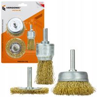 Zestaw drucianych szczotek mosiężnych hartowane, do wiertarki 3 szt.