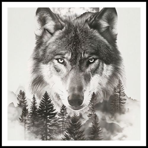 Plakat 70x70cm Wilczy Duch Lasu na Arena.pl