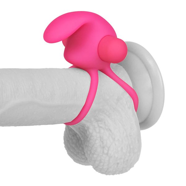 Power Clit Duo Silicone Cockring Pink zdjęcie 2