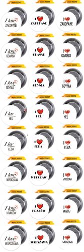 Przypinki buttony I LOVE PŁOCK z grafiką na Arena.pl