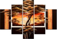 105CM 150CM OBRAZ 5 ELEM ZŁOTO AFRYKI DRUK