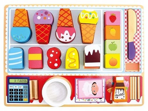 DREWNIANA LODZIARNIA SKLEP STOISKO Z LODAMI GAŁKI LODY NA PATYKU DLA DZIECI na Arena.pl