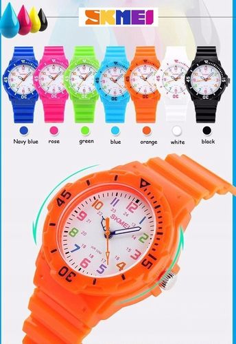 KOLOROWY ZEGAREK DZIECIĘCY SKMEI WSKAZÓWKOWY DLA CHŁOPAKA DZIEWCZYNKI 7 KOL na Arena.pl