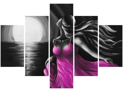 70 100CM OBRAZ 5 ELEM DZIEWCZYNA SUKIENCE DRUK PŁÓTNO na Arena.pl