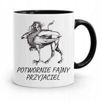 Kubek Czarny Dla Przyjaciela Potwornie Fajny Z Nadrukiem Ze Zdjęciem