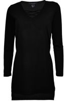 Czarna Asymetryczna, Przeplatana Tunika - 36 / S