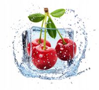 FOTOTAPETA kuchenna WIŚNIE KOSTKA LODU WODA