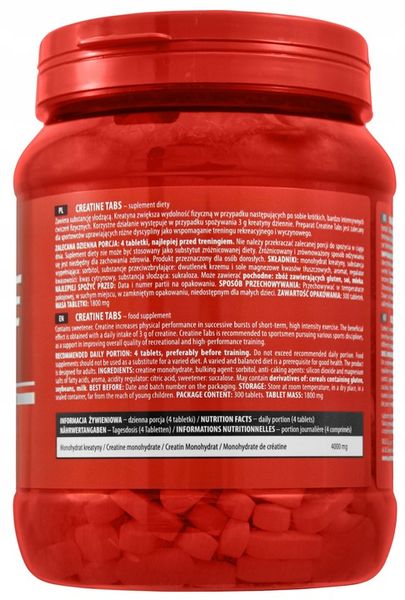 Activlab Creatine Tabs 300 tab Kreatyna monohydrat zdjęcie 2