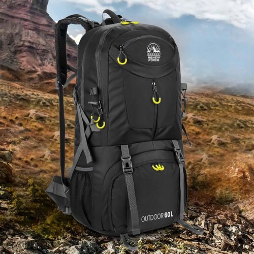 PLECAK TURYSTYCZNY TREKKINGOWY 60L GÓRSKI W GÓRY MĘSKI DAMSKI MOCNY CZARNY na Arena.pl
