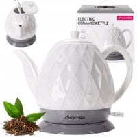 CZAJNIK ELEKTRYCZNY BEZPRZEWODOWY CERAMICZNY KAMILLE 1200 W 1,5 L biały