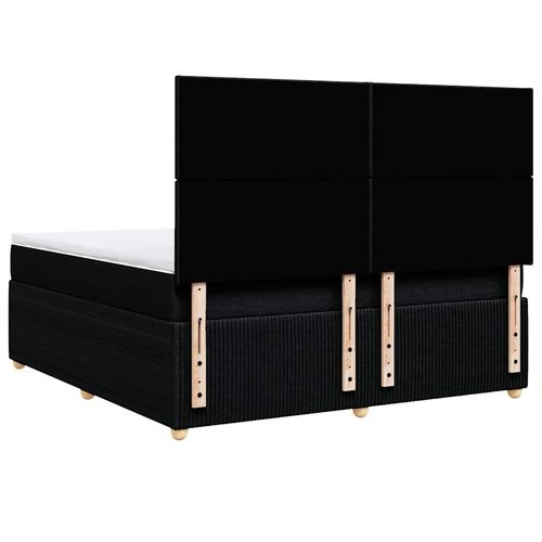 Łóżko kontynentalne z materacem, czarne, tkanina 180x200 cm na Arena.pl