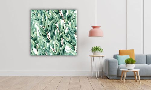 OBRAZ NA PŁÓTNIE 003 Akwarelowe liście 50x50cm na Arena.pl