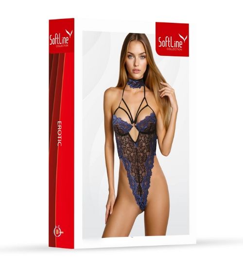 Koronkowe niebiesko - czarne body M zdjęcie 4