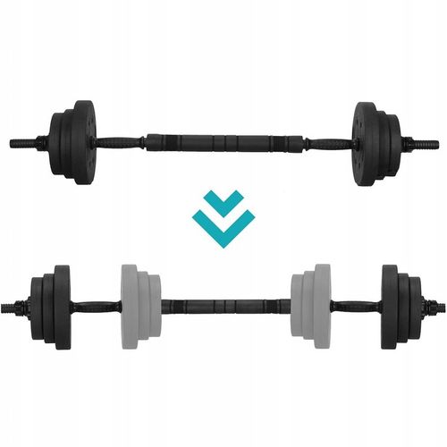 Hantle regulowane bitumiczne zestaw hantli ćwiczeń 2x15kg gryf+ kettle 30kg na Arena.pl