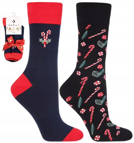 Skarpetki Świąteczne Bawełniane 2-PARY SKARPETY NA PREZENT MORAJ 38-41 na Arena.pl