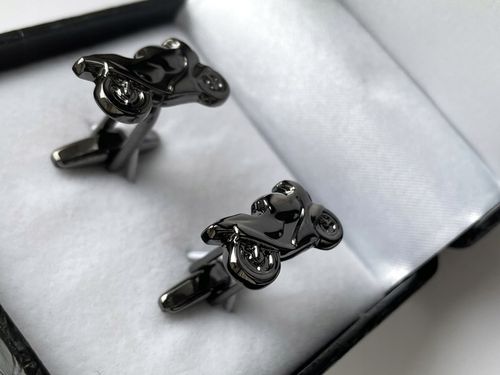 Czarne spinki do mankietów EXC Motocykl Motor Cross Enduro KTM Racing Tytan na Arena.pl