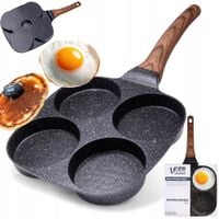 Patelnia do Jajek Placków Pancakes Granitowa 4 Otwory Solidna VILDE 19x19 c