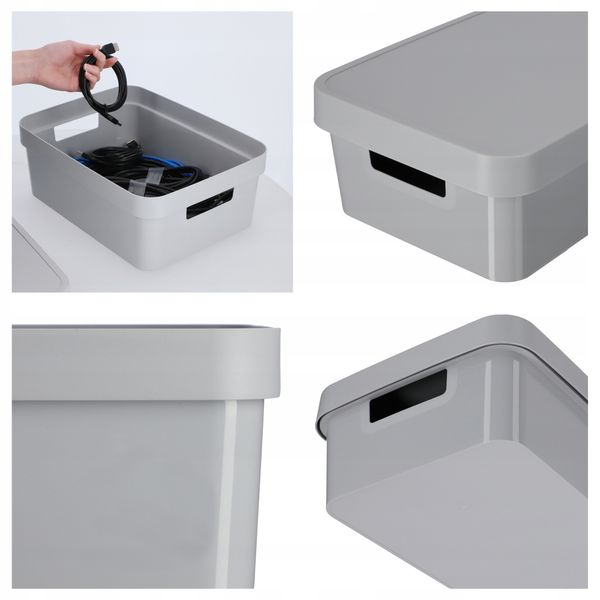 Curver Pojemnik Pudełko Z Pokrywką 11 L Szary zdjęcie 3